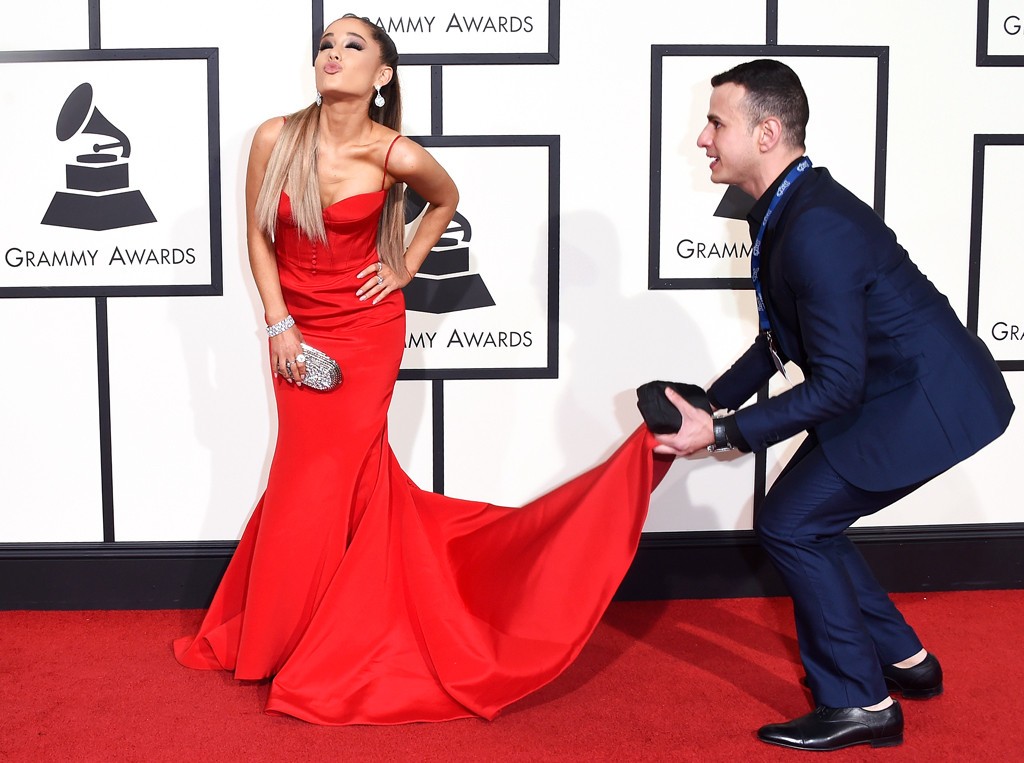 LOS ANGELES, CA - FEBRUARY 15: Singer Ariana Grande (L) attends The 58th GRAMMY Awards at Staples Center on February 15, 2016 in Los Angeles, California. (Photo by Jason Merritt/Getty Images for NARAS)