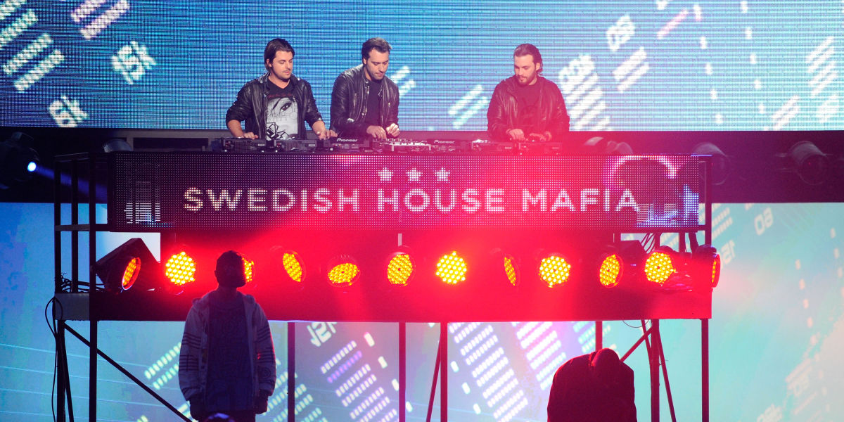 LOS ANGELES, CA - NOVEMBER 21:  Swedish House Mafia perform onstage during the 2010 American Music Awards held at Nokia Theatre L.A. Live on November 21, 2010 in Los Angeles, California.  (Photo by Kevork Djansezian/Getty Images for DCP)