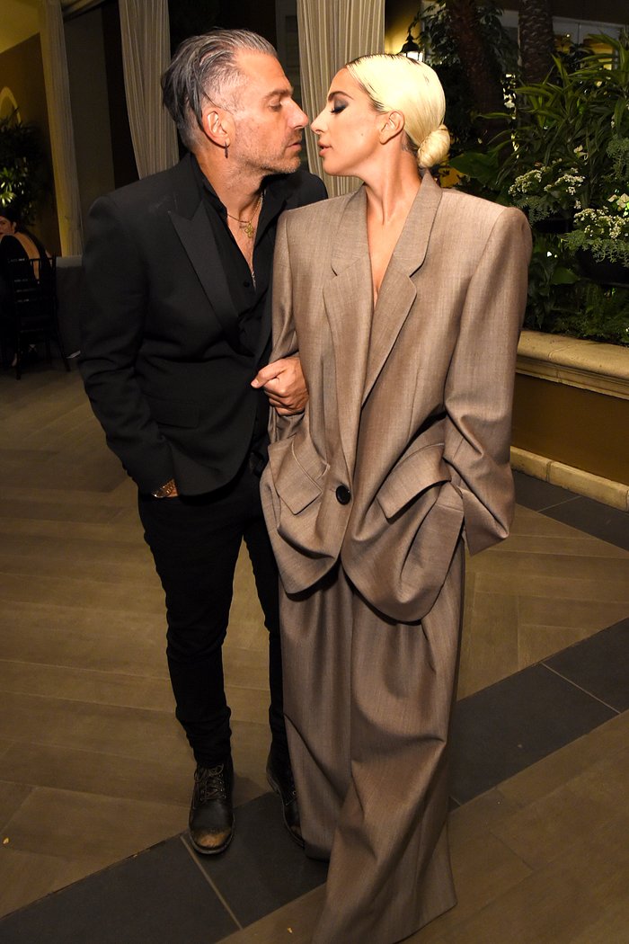 LOS ANGELES, CA - OCTOBER 15: Christian Carino (L) and Lady Gaga attend ELLE's 25th Annual Women In Hollywood Celebration presented by L'Oreal Paris, Hearts On Fire and CALVIN KLEIN at Four Seasons Hotel Los Angeles at Beverly Hills on October 15, 2018 in Los Angeles, California.  (Photo by Michael Kovac/Getty Images for ELLE Magazine)